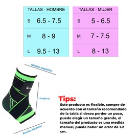 MAXFIT SPORTS 2 Tobilleras De Compresión, Protección Tobillos, Tobillera Deportiva Ortopédica, Tobilleras Gym, Para Basquetbol, Tobilleras Para Esguince, Tobillera Para Mujeres Y Hombres, Calcetas de Compresion Mod HH007 (Negro, Large)