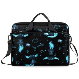 Laptop Bag for Women Men, Blue Axolotl 15.6 inch Messenger Shoulder Bags, Water Resistant Computer Bag Sleeve Laptop Carrying Case for Work, Office, School, Casual