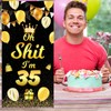 Oh S*it I’m 35 Happy 35th Birthday Banner Backdrop Crown