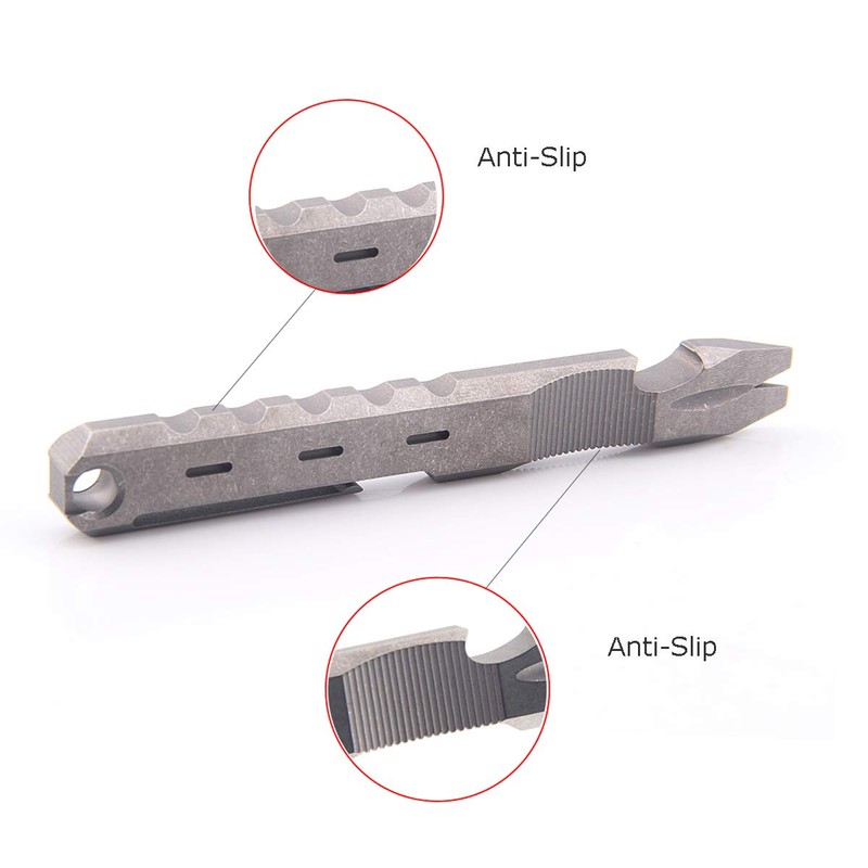 Hamans Titanium Pry Bar with Nail Puller Bottle Opener Function
