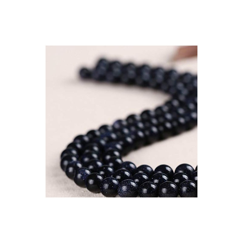 Perlin Gemstone Beads Natural Blue Stone with Gold Sandstone 6
