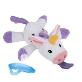 Nuby Calming Natural Flex Snuggleez Chupete con felpa Combo Set para acurrucarse con comodidad, unicornio
