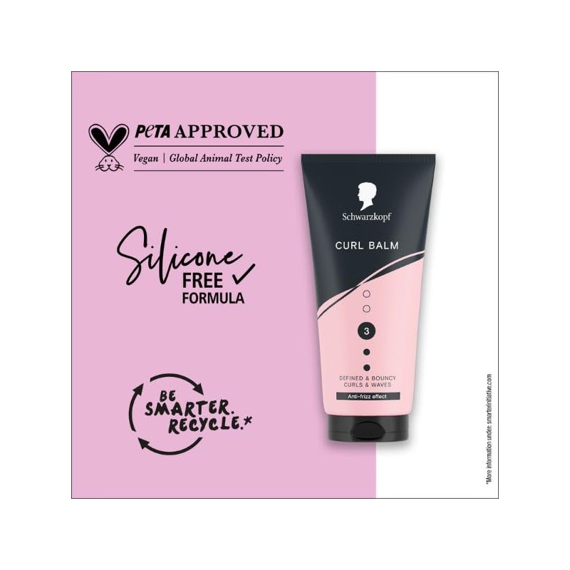 Schwarzkopf Curl Balm 150ml, Hair Styling for Curly Hair, Defined