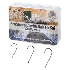 Zite Fishing ProSharp Chebu Hooks Assortment | 30 Pieces in Storage Box | Size #4, #6, #8 | Teflon Hooks with Baitholder for Cheburashka Rig | Ideal for Trout, Bass & Walleye