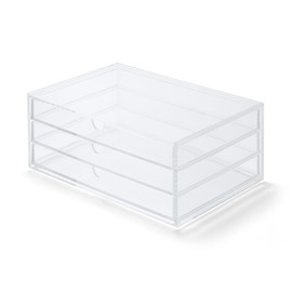 MUJI - Funda de almacenamiento de acrílico con 3 cajones, 25,5 cm de ancho x 17 cm de profundidad x 10 cm de alto