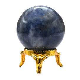 Iolite Crystal Ball with Stand - 1.5" Inches Crystal Sphere Meditation Balls for Witchcraft and Decorative Balls