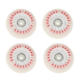 CENPEK 4 pieces Inline Roller Skate Wheels with Led, Durable Luminous Bright Wheels for Sliding, 80mm, Red
