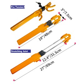 Dodomes Steering Wheel Lock Anti-Theft Heavy Duty Secure Car Device, Adjustable Length Clamp Double Hook Locks Universal Fit (Yellow)