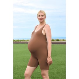 BRLIDO Women's Maternity Bodysuit Pregnancy Shapewear Romper Jumpsuit Sleeveless Tank Top Shorts