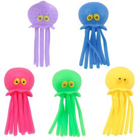 5 Pcs Octopus Toy, Funny Water Toys 5 Colors Sensory Bath Toys Suitable Stress Relief Sensory Exploration Emotional Regulation Learning Tool Relaxation Time Playtime Entertainment