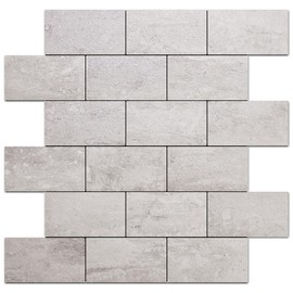 DICOFUN Beige Stone Peel and Stick Backsplash Wall Tiles, 12"x12" Thick PVC Subway Tile for Kitchen Backsplash, 10 Sheets