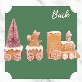 Needzo Gingerbread Express Christmas Train, Glittery Holiday Home Decoration, Keepsake Gifts, 10 Inches