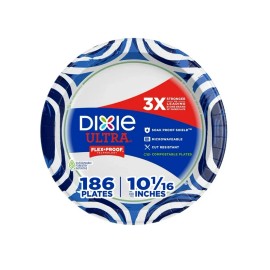 Dixie Ultra Paper Plates 10" Heavy Duty 186 Count Disposable Dinner