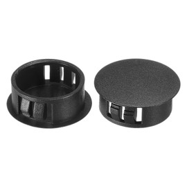 PATIKIL 25mm (1") Plastic Hole Plugs, 60Pcs Flush Type Round Hole Plugs Cover Snap in Locking Hole Tube for Table Kitchen Cabinet Furniture, Black