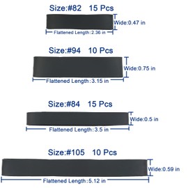 HAIDIBAO-Rubber Bands Assorted Sizes Black Mixed wide Elastic Bands for for Survival Office Supply size82,size#94,size#84,size#105 Tactical Rubber Bands