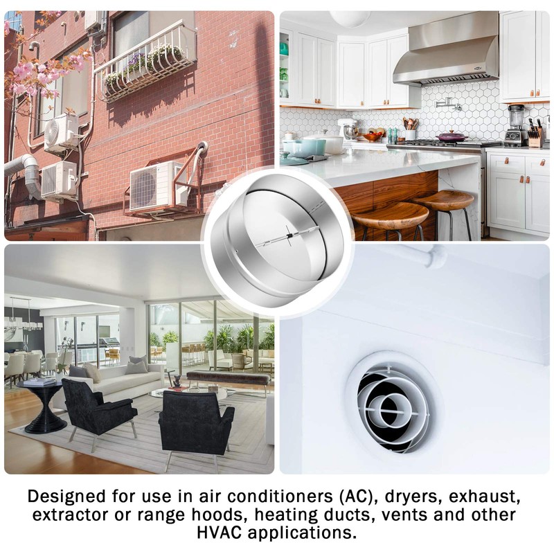 4 Inch Draft Blocker Backdraft Damper Duct Draft Stopper One-Way