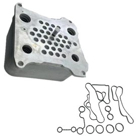 FCBJX Engine Oil Cooler 6.4L Powerstroke Compatible with Ford F-250 F-350 F-450 F-550 Super Duty Replace 8C3Z-6A642-A