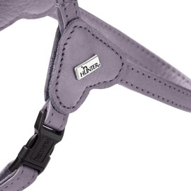HUNTER SOHO MINI Dog Harness, Colour: Lilac Grey, Cowhide Leather, Soft & Supple, Gentle on Fur, Lightweight, for Small Dogs and Puppies, Made in Germany, Size: XXS-XS/2