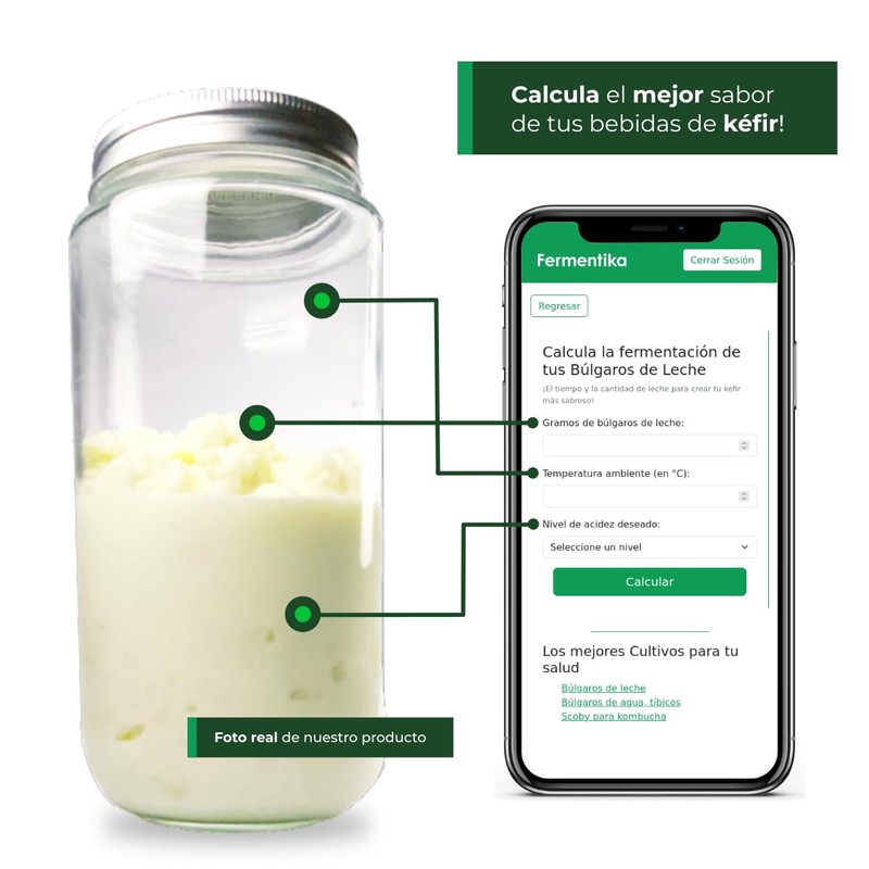 Búlgaros de leche vivos kefir (30 gramos) Incluye ¡App Gratis!
