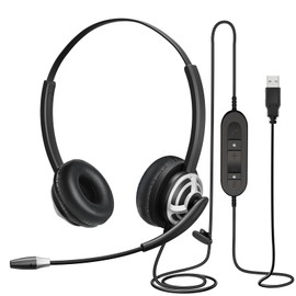 M805DUC USB headset dual ear with noise cancelling microphone for call centers offices communication and soft phones