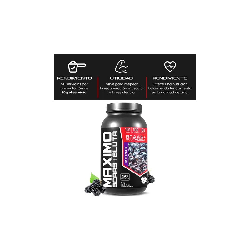 Aminoacidos Bccas + Glutamina Maximo 1 Kg Varios Sabores