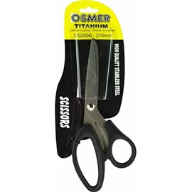 Osmer OS200B Titanium Coated Offset Handle Scissor, 216 mm Length, Black/Silver