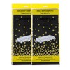 Duocute 2 Pack Black and Gold Party Tablecloth Disposable for
