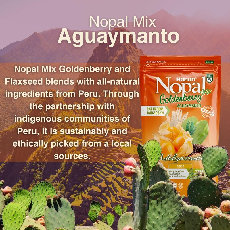 Nopal Mix Aguaymanto 454g - 100% Natural High-Fiber Goldenberry Blend