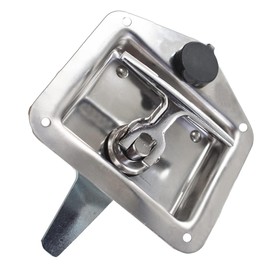 1-Pack Trailer Door Latch Rv Door Tool Box Lock T-Handle Lock 304 Stainless Steel with Gasket Keys Highly Polished for Camper RV Truck Tool Truck Trailer Tool Box Trailer, Toolbox