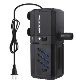 NO.17 Submersible Aquarium Internal Filter 6W, Adjustable Fish Tank Filter with 132 GPH Water Pump for 1-10 Gallon Fish Tank Black