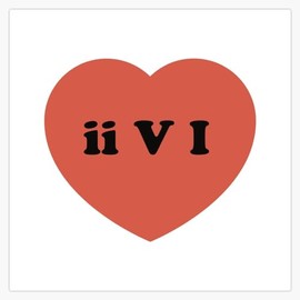 Jazz Musicians Heart ii V 1 Funny Music Theory for Music Teachers, Music Students| Guitar, Bass, Saxophone, Trumpet, Piano Joke Tee Bumper Sticker Window Water Bottle Decal 5"