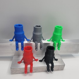 Geeps Makes 10mm Socket Buddy Figure Desk Organizer Flexible Legs Car Guy Gift DIY Dad Mechanic Father 2 Inch Tall 5pack