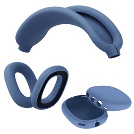 TUCANA Silicon Cases Compatible for AirPods Max, Overhead Cover + Earcup Cover + Ear Pad Cover (Blue)