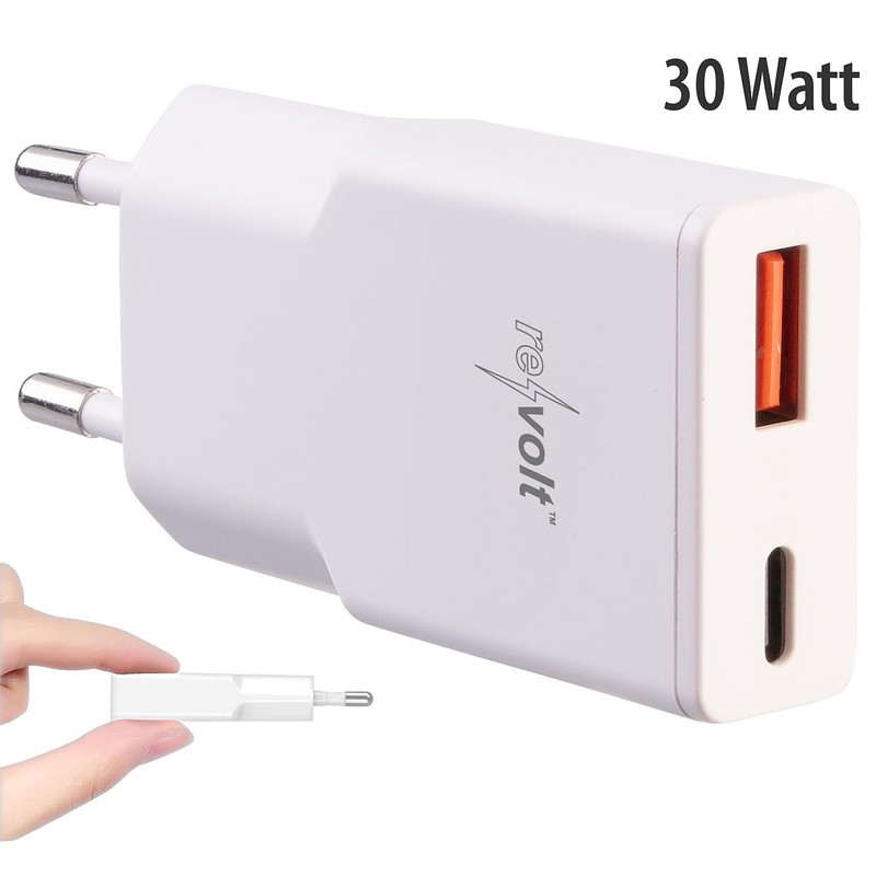 revolt Set of 2 Ultra Compact USB A/C Power Supplies,