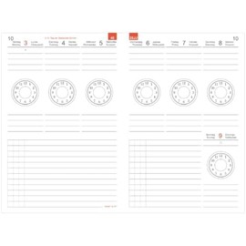 X17 - A6 Weekly Planner "Refill Pack" | "Zeitkreise" 2025, 2 Booklets of 6 Months, Includes Memo Card. Only suitable for the X17 system. Made in Germany