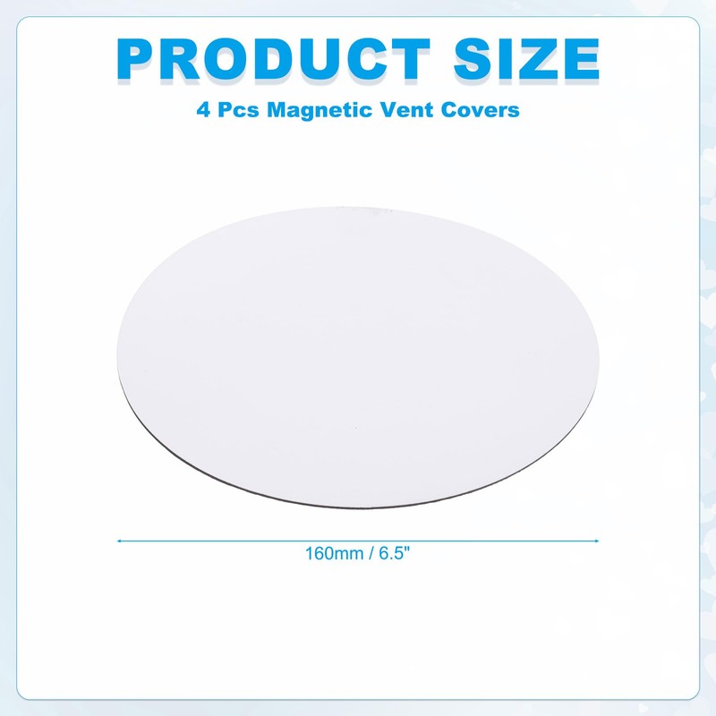 MECCANIXITY 4 Pcs Magnetic Vent Covers, Dia.6.5" Round Air Vent