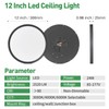 12 Inch LED Flush Mount Ceiling Light 6PK, 24W, 2520LM,