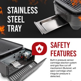 GasOne Propane or Butane Grill Stove GS-2400P Dual Fuel Portable Camping Grill Gas Stove with Carrying Case