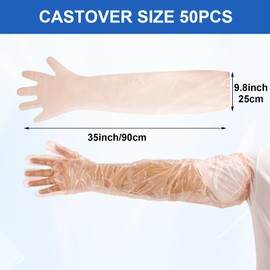 50 Pcs Waterproof Arm Cast Cover for Showering, Disposable Long Plastic Gloves for Cleaning, Cast Protector for Shower Arm, Broken Wound Waterproof Cast Cover