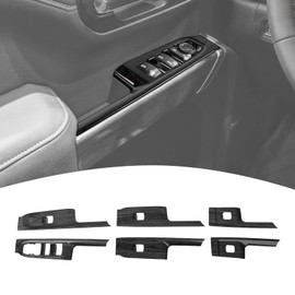PDKLIN for Silverado Window Switch Door Panel Trim Cover for Chevy Silverado/GMC Sierra 2019-2021 Black Wood Grain Interior Accessories 6pcs