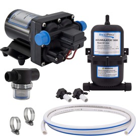 RecPro RV 4 Chamber Water Pump | Quiet Running | 12V DC | 45 PSI | 8.0AMP | Self Priming (Accumulator Pump Kit)