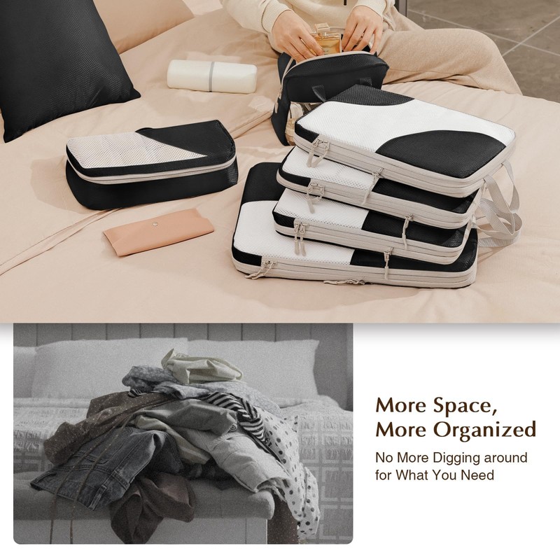 DIMJ Packing Cubes Suitcase Organiser - Packing Cubes for Clothes,