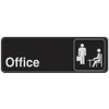 Hillman 841754 Black and White Plastic Self-Adhesive Office Sign (3"