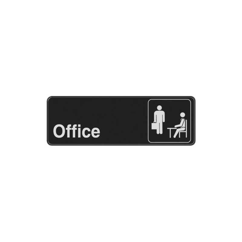 Hillman 841754 Black and White Plastic Self-Adhesive Office Sign (3"