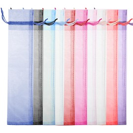 Toddmomy 50pcs Drawstring Organza Hand Fan Bags,Colorful Organza Bags Candy Jewelry Drawstring Pouch Bags for Party Wedding Favor