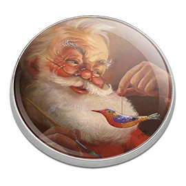 GRAPHICS & MORE Christmas Holiday Santa Painting Tree Ornament Golfing Premium Metal Golf Ball Marker