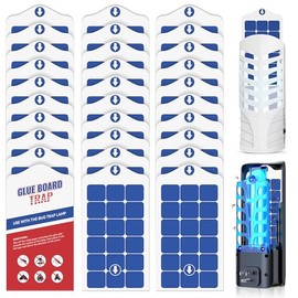 Qualirey 30 Pack Flying Insect Trap Refill Compatible with VEYOFLY Fly Trap LAMP Refill-VF02, Glue Board Bug Catcher, Replacement Sticky Glue Cards for Indoor Mosquito Gnat Fly & Other Bugs (Enhance)