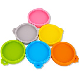 Yobbai Silicone Small Can Lids - Covers for 3oz & 2.5oz Cat Food Cans (6 PCS) - BPA Free & Dishwasher Safe