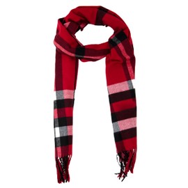 Datoni Plaid Scarf Wraps For Women Lightweight Men Cashmere Feel Luxurious Scarfs Warm Cozy Shawl Extra Soft (Red Plaid)