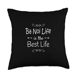 Unique Christmas Birthday Mother's Day Gifts Shop Ba NOI Life Vietnam Vietnamese Grandmother Grandma Throw Pillow, 18x18, Multicolor